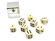 Sillems Sillem´s Würfelkassette mit 8 Würfeln Silber Versilbert