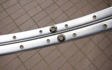 Weinmann Tubular Rim Pair / 28" 700 / 36 H / Silver / 1980s / Schlauchreifen