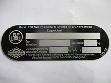 Typenschild Eisenwerk Grümer
