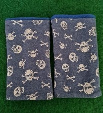 Stulpe Pulswärmer  Stulpen Armstulpen Handschuhe handmade Jeansblau 