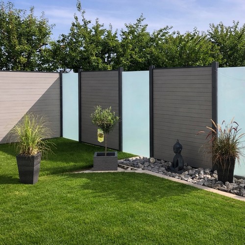 Wpc sichtschutzzaun grau - wpc,
