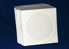 Papier CD/DVD Hüllen gebraucht, Vorderseite rund Klarsicht, weiß 100 Stück
