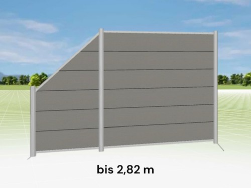 Wpc sichtschutzzaun grau - wpc,