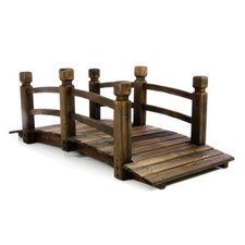 XXL Massive Holzbrücke Teichbrücke Brücke Gartenbrücke Holzsteg geölt 150cm lang