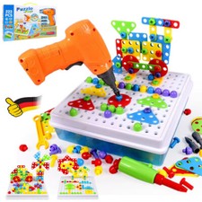 223 Stücke Kinder Steckspiel Spielzeug ab 3 Jahre mit Bohrmaschine 3D Puzzle DE
