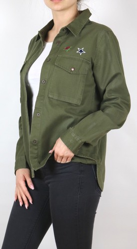 Damen bluse oliv grün mit - damen,