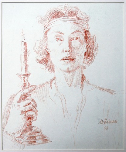 Selbstbildnis mit kerze - mit, 1958