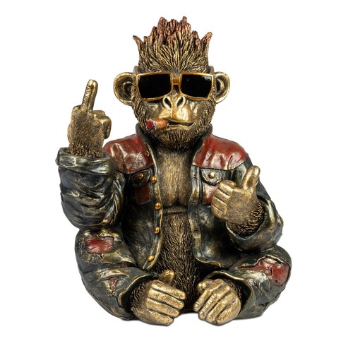 Dekofigur affe mit lederjacke - dekofigur,