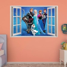 s78  Wandtattoo 120cm Disney Frozen Eiskönigin fenster STICKER 3D Wandaufkleber 