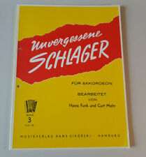 Sach Funk/Mahr - Unvergessene Schlager : Akkordeon Bd 3 (48 s) M'VERLAG SIKORSKI