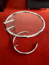 Designklassiker Eileen Gray Beistelltisch E 1027 Glas/Chrom 