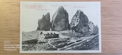 Postkarte drei zinnenhütte - postkarte,