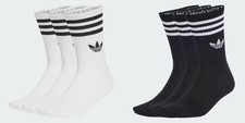 Adidas 3-Streifen Crew Socken 3er-Pack Weiß & Schwarz Sport Lifestyle