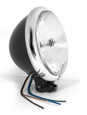 5¾" Scheinwerfer Schwarz / Chrom H4  Bates-Style f Harley Suzuki Universal ECE