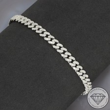 Wert 11150 € Brillant Panzer Armband (1,85 carat) 585 14 Karat Weiß Gold