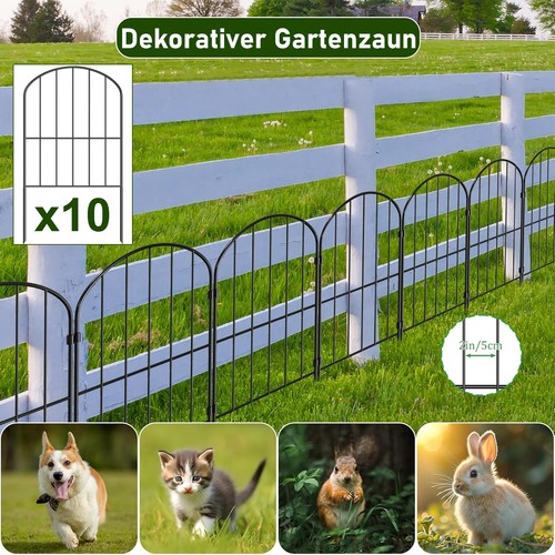 10x dekorativer gartenzaun - 10x,