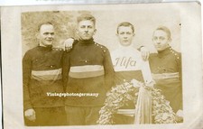 K6227 Portrait Mann Fahrrad bicycle Rennrad Rennfahrer Sieger Reklame MIFA