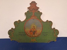 Alte Schrank Bett Krone mit Heiligenmotiv um 1750?