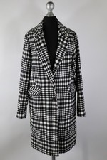 Primark schwarz-weiß-karierter Mantel Herbst/Winter Gr.36/S