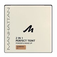 Manhattan 2 in 1 Perfect Teint Powder und Makeup Sunbeige 21 - (1 x 9g)
