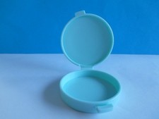 Tupperware Miniatur Pillendose Tabletten Behälter rund hellblau blau NEU