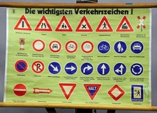 Schulwandbild Rollkarte Poster Schilder Verkehrszeichen Hinweiszeichen Pfeil