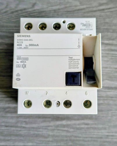 Siemens rcd rccb 40a 300ma - rcd,