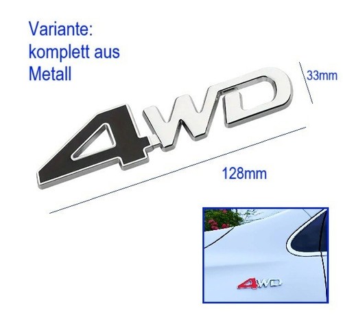 Metall 4wd 4x4 schriftzug - 3d,