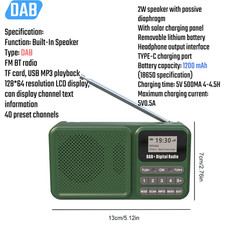 Wireless BT 5.0 DAB+ Digital