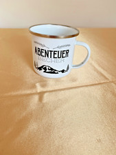 EMAILLE BECHER Retro Tasse Abenteuer Becher Neuanfang