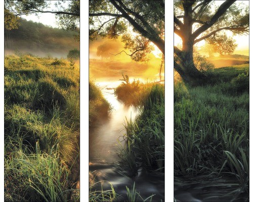 Glasbild misty landscape - landscape, ii