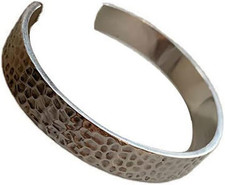 Damen Armband,925 Sterling Silber Armreif Vintage Solide Handarbeit Gehämmert Br