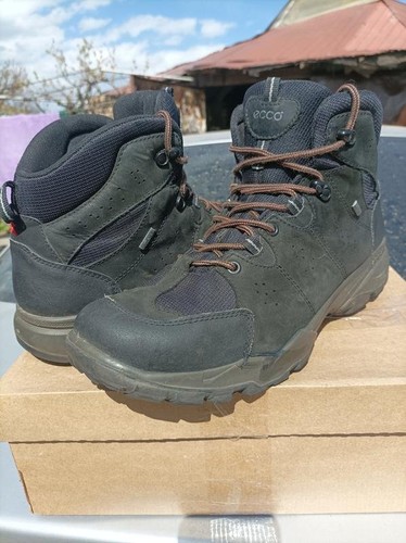 Men ecco boots - black, nubuck