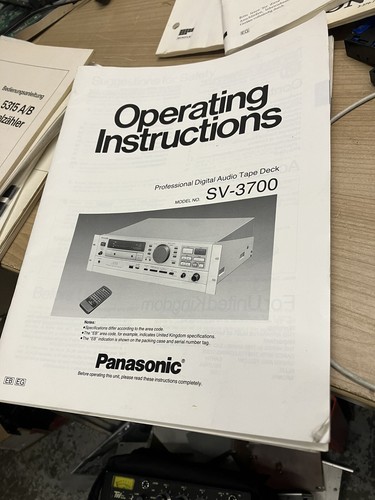 Panasonic 3700 dat recorder - sv-3700,