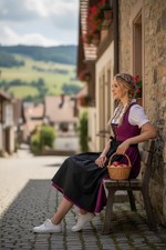 Rose trachten dirndl - rose, gr.38/m