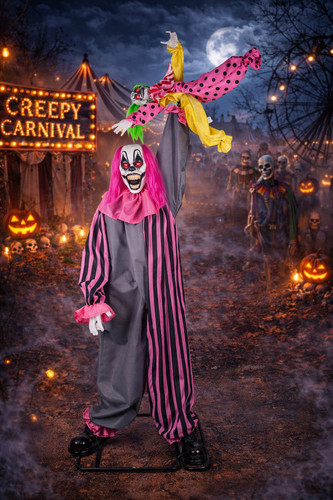 Gruselclown mit mädchen - gruselclown, in
