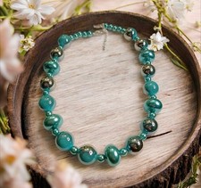 Perlen Kette Blautöne  Perlen