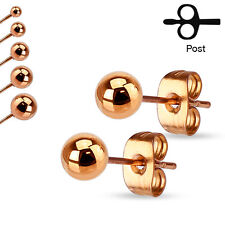 2er Set Ohrstecker Studs Kugel Ball Perle schwarz regenbogen rose gold silber
