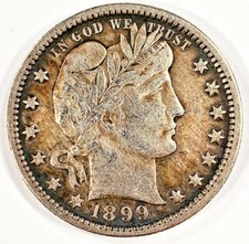 1899 25C Barber Quarter IN