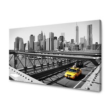 Leinwand-Bilder Architektur New York Gelbes Taxi Größe: 40x30-120x80 cm