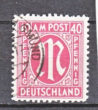 30 a Az   gestempelt     AM Post  30 Pf.    -geprüft Schlegel  Mi 40