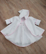 Winter Taufkleid mit Mantel und Strinband Fleece und Pünktchentüll NEU Gr.62