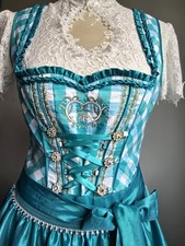 Dirndl Spieth & Wensky 🩵 Midi 36 S Strass Türkis Blau Grün Mini Damen Tracht