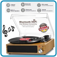 Plattenspieler, Bluetooth, Schallplattenspieler mit stereo Lautsprecher 3 gang