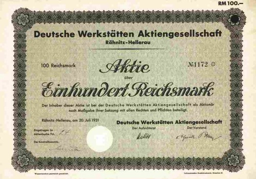 Deutsche werkstätten veb 1931 - deutsche,