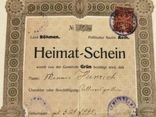 Land böhmen heimat schein - böhmen,, "