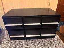 2 SCHUBLADEN SCHRÄNKCHEN FÜR JE 33 MUSIKKASSETTEN AUFBEWAHRUNG INSG 66 MC TOPZUS