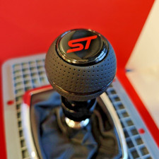 SCHWARZ LEDER SPORT SCHALTKNAUF für FOCUS MK3 MK4 FIESTA MK7 MK8 RS ST KUGA 2.0T