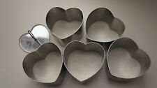 5 Herz-Dessertringe in Herzform mit Stampfer sehr stabil Edelstahl 6-tlg.