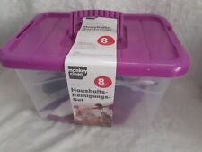 monkey clean  Profi Reinigungsset Haushaltset  8 Teile in praktischer Box lila